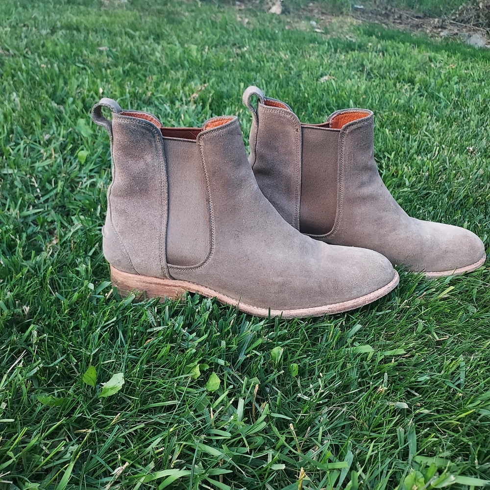 Ariat Taupe Suede Chelsea Ankle Boots